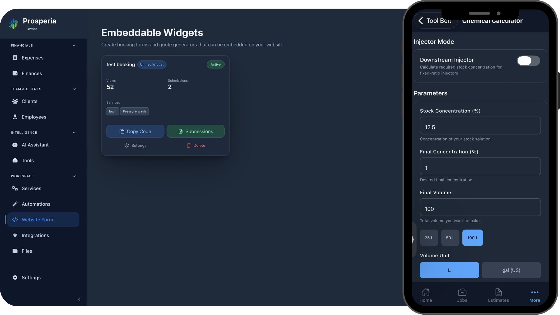 Trade tools — roof measurement, AR, and chemical calculator